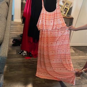Orange spaghetti strap dress